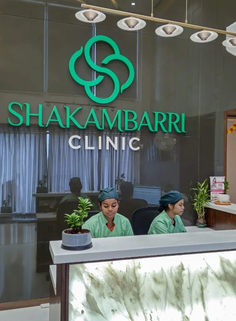Clinic logo on the reception feature wall